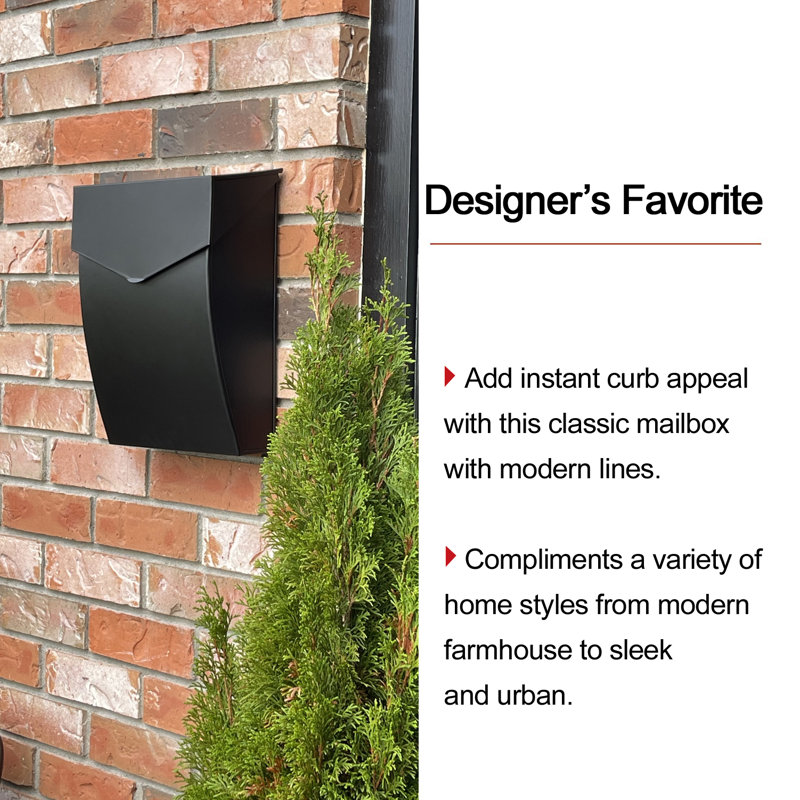 NACH Bradley Steel Wall Mounted Mailbox & Reviews Wayfair